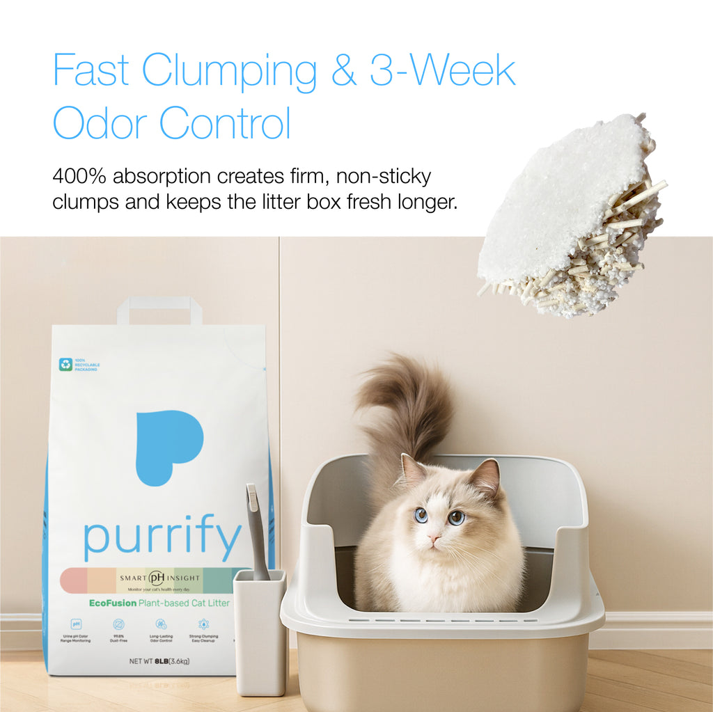 Purrify Smart Health-Monitoring Cat Litter Color-Changing · Fast Clumping · Odor Control · Low Dust