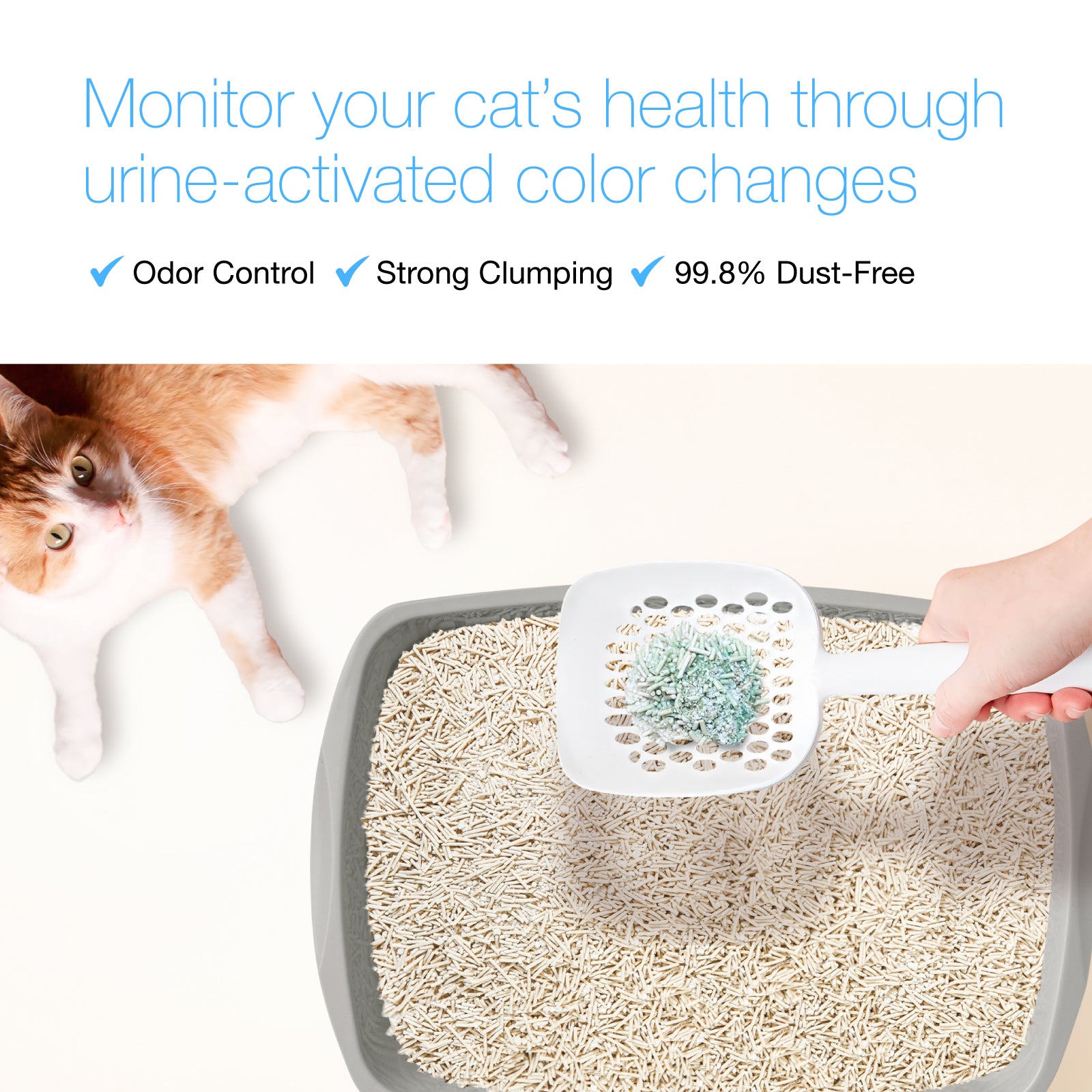 Purrify Smart Health-Monitoring Cat Litter Color-Changing · Fast Clumping · Odor Control · Low Dust
