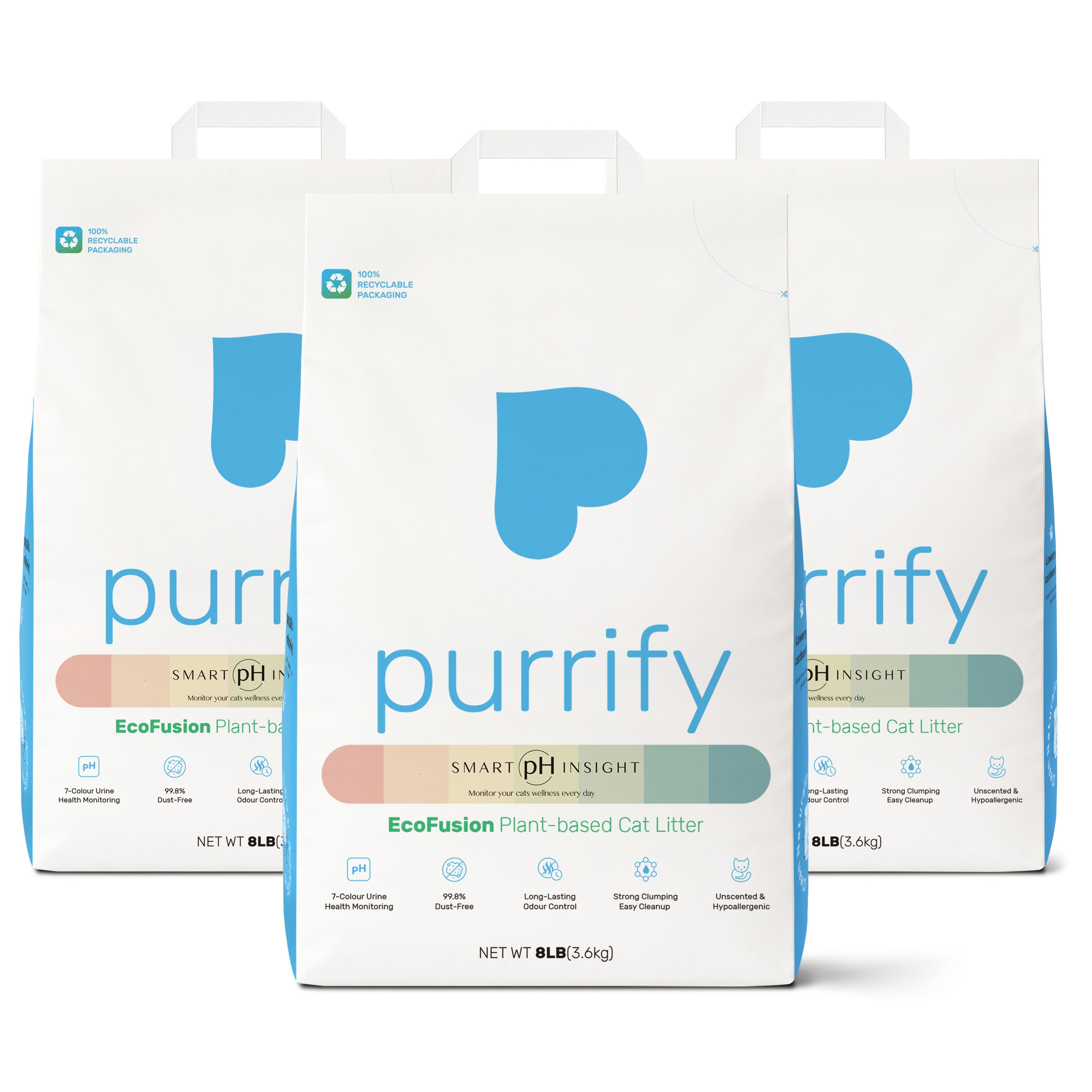 Purrify Smart Health-Monitoring Cat Litter Color-Changing · Fast Clumping · Odor Control · Low Dust