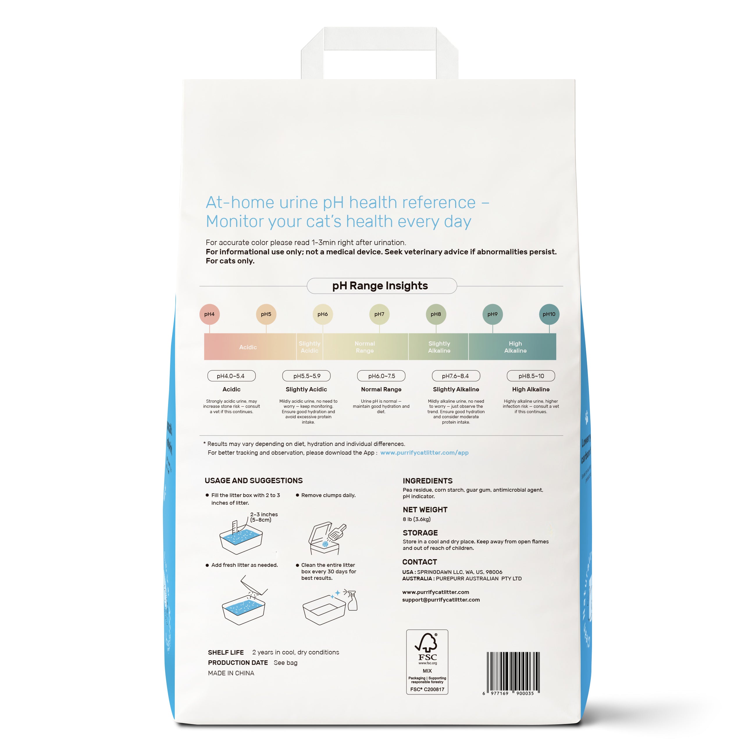 Purrify Smart Health-Monitoring Cat Litter Color-Changing · Fast Clumping · Odor Control · Low Dust